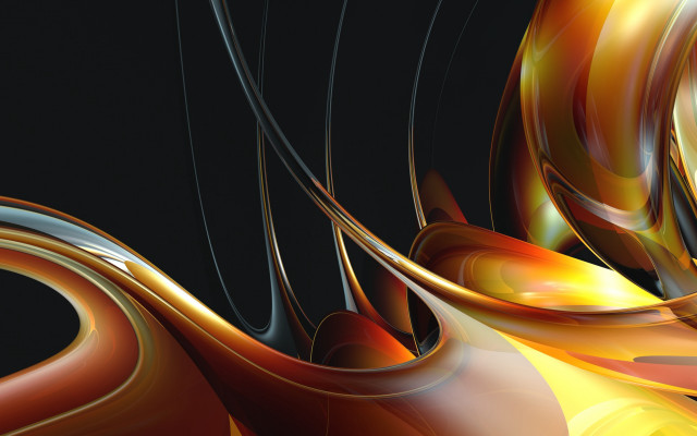 Black background orange yellow swirls #2 free wallpaper for desktop - medium preview image