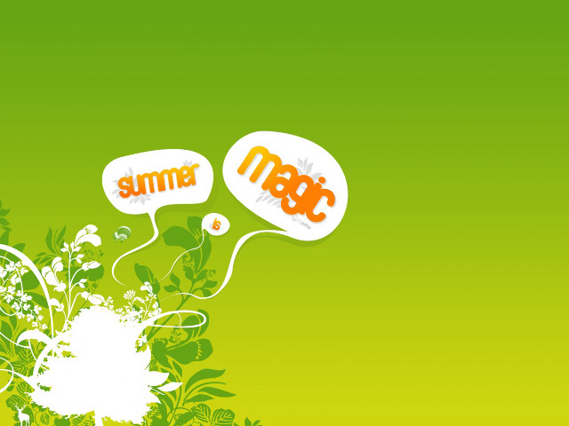 Green background speech bubbles summer #2 free wallpaper for desktop - medium preview image