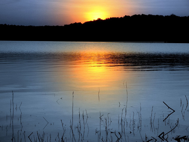 Sunset lake trees clouds sky #2 free wallpaper for desktop - medium preview image