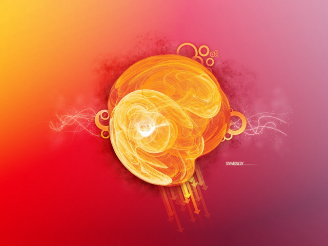 Yellow red abstract circles bubbles #2 free wallpaper for desktop - medium preview image