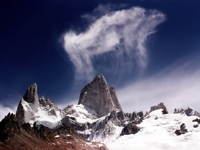 Mountain range cloud sky snow free wallpaper for desktop - medium preview image
