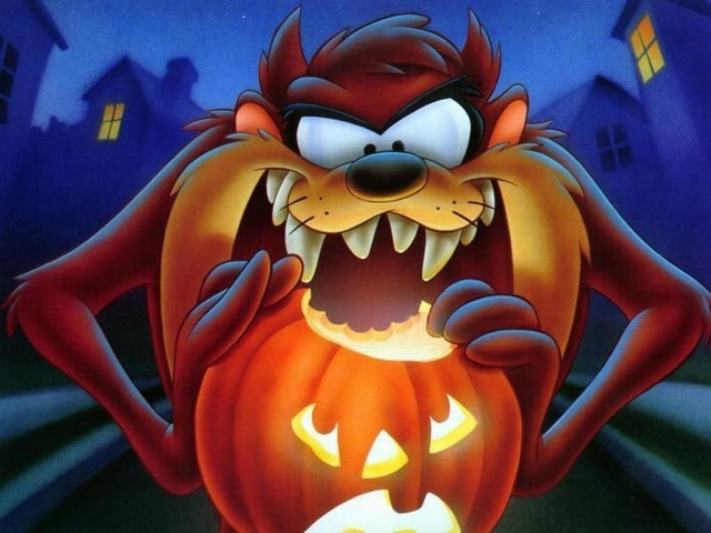 Cartoon character pumpkin scary face free wallpaper for desktop - medium preview image