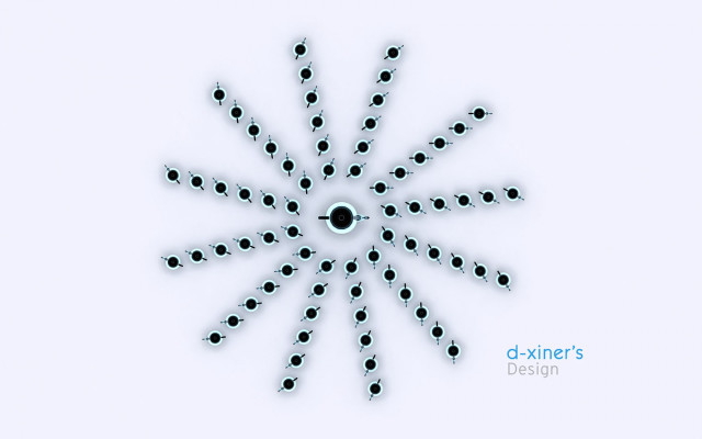 Snowflake black center gradient monochrome free wallpaper for desktop - medium preview image