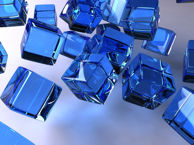 Blue glass cubes tabletop white #2 free wallpaper for desktop - medium preview image