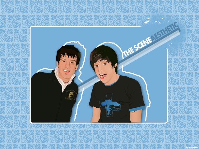 Two men blue background design free wallpaper for desktop - medium preview image