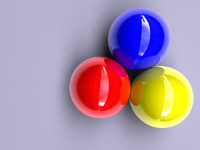 Three colored balls gray surface #2 free wallpaper for desktop - medium preview image