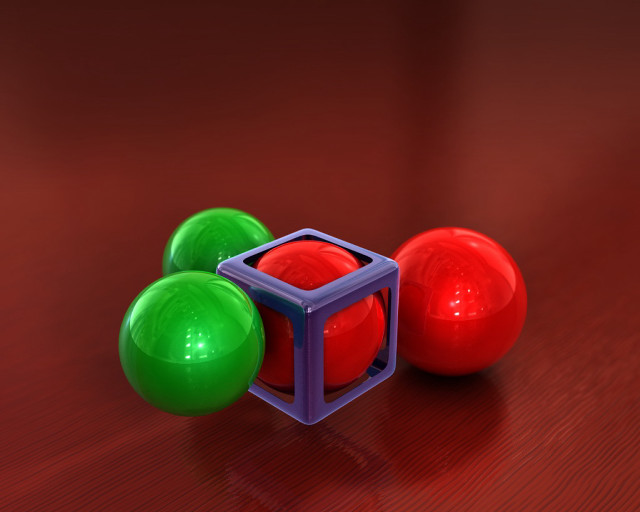 Red green object on table free wallpaper for desktop - medium preview image