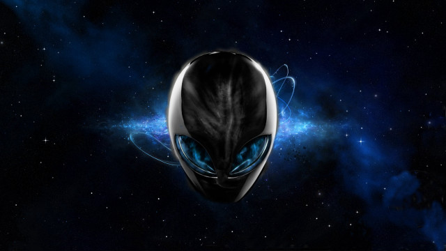 Black alien blue eyes space free wallpaper for desktop - medium preview image