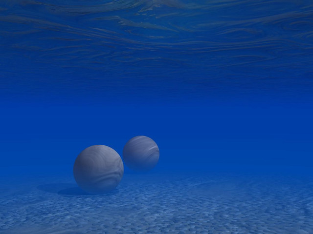 Two balls floating water blue free wallpaper for desktop - medium preview image