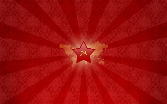 Red star hammer sickle symbol #2 free wallpaper for desktop - medium preview image