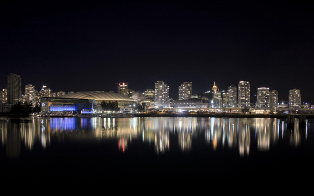 City skyline night reflection water #11 free wallpaper for desktop - medium preview image