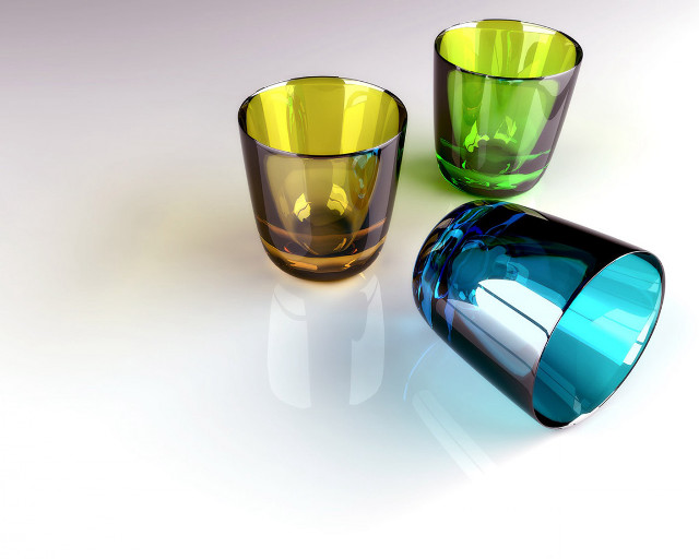 Three glass cups white surface #2 free wallpaper for desktop - medium preview image
