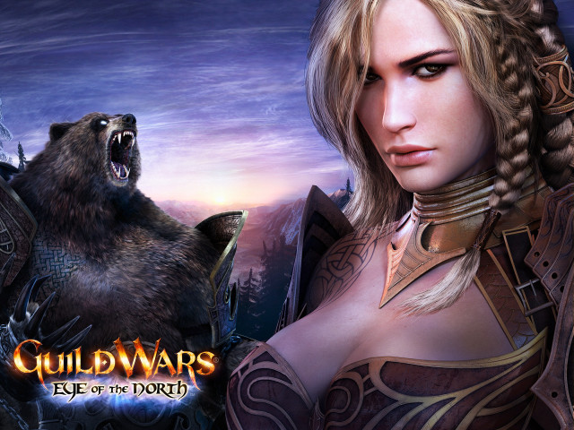 Woman bear wolf shoulders blonde free wallpaper for desktop - medium preview image