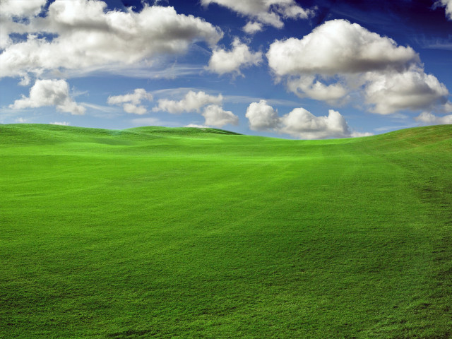 Green field blue sky clouds #22 free wallpaper for desktop - medium preview image