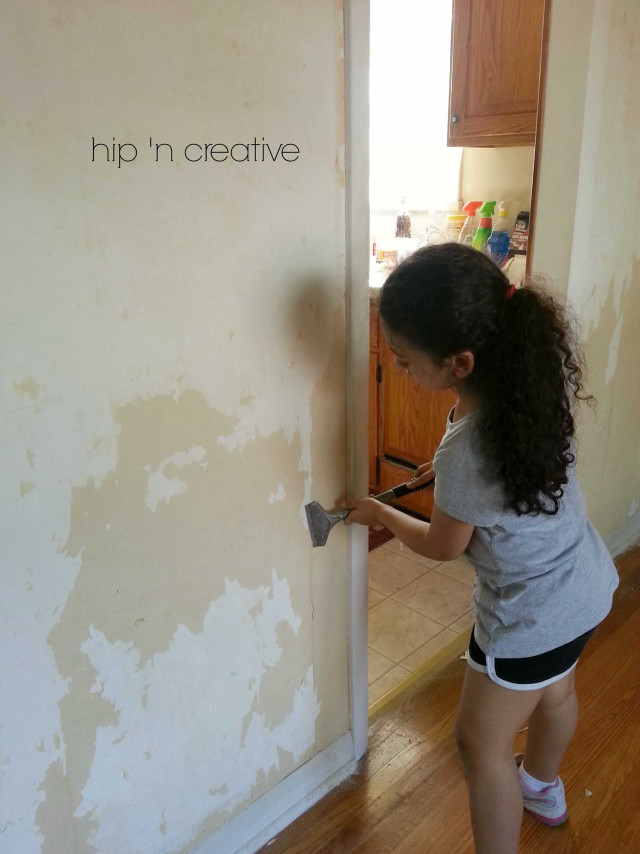 Girl painting wall roller brush free wallpaper for mobile - medium preview image