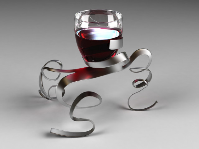 Wine glass metal stand ribbon free wallpaper for desktop - medium preview image
