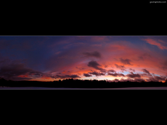 Sunset clouds trees dark sky free wallpaper for desktop - medium preview image