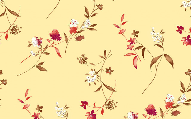 Yellow background flowers leaves bunch free wallpaper for desktop - medium preview image