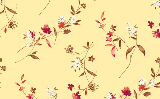 Yellow background flowers leaves bunch #3 free wallpaper for desktop - medium preview image