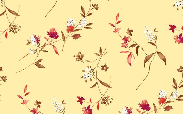 Yellow background flowers leaves bunch #4 free wallpaper for desktop - medium preview image