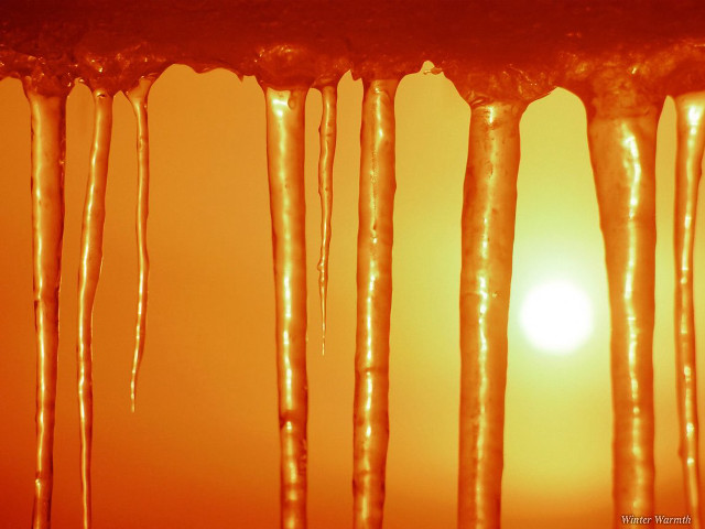 Icicles sun orange background hues #2 free wallpaper for desktop - medium preview image