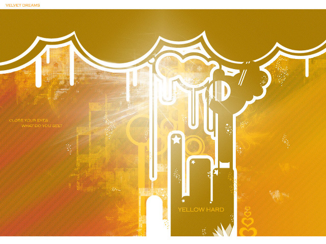 Yellow orange background man microphone free wallpaper for desktop - medium preview image