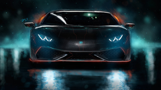 Futuristic car bright light headlights free wallpaper for desktop - medium preview image