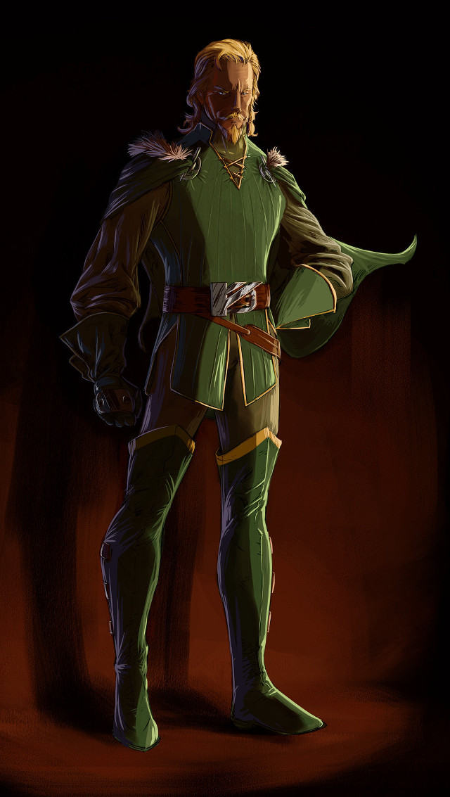 Green outfit epic fantasy male free wallpaper for mobile - medium preview image