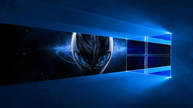 Blue alien face computer screen free wallpaper for desktop - medium preview image