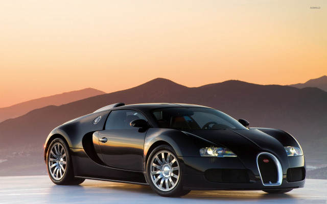 Black bugatti car mountain range free wallpaper for desktop - medium preview image