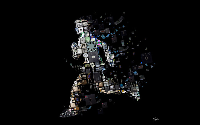 Man made of objects in free wallpaper for desktop - medium preview image