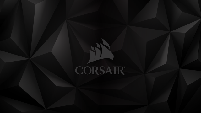 Black background white corsair logo free wallpaper for desktop - medium preview image