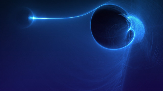 Blue curved plasma moon glowing free wallpaper for desktop - medium preview image