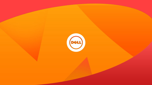 Red orange dell logo background free wallpaper for desktop - medium preview image
