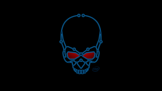 Blue skull red eyes black free wallpaper for desktop - medium preview image