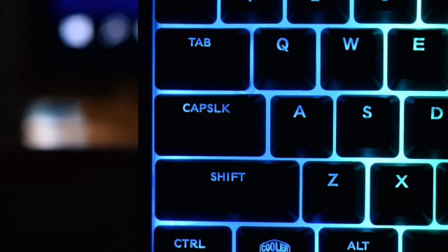 Keyboard blue light blurry background #2 free wallpaper for desktop - medium preview image