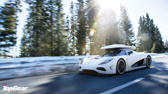 White sports car driving road #9 free wallpaper for desktop - medium preview image