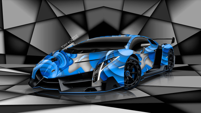 Blue black sportscar geometric checkered free wallpaper for desktop - medium preview image