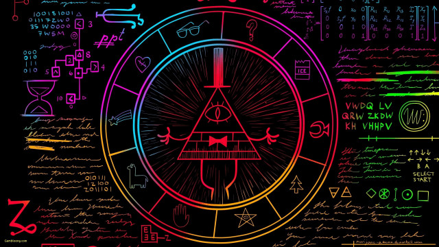 Colorful poster clock symbols writing free wallpaper for desktop - medium preview image