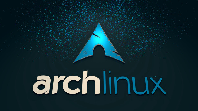 Arch linux blue triangle logo free wallpaper for desktop - medium preview image