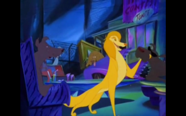 Cartoon dog running street background free wallpaper for desktop - medium preview image