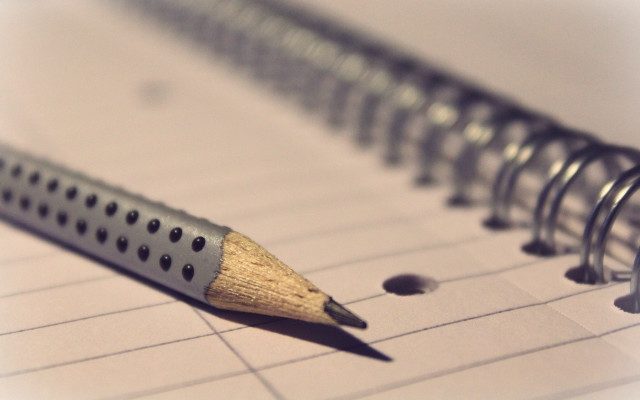 Pencil notebook hole page middle free wallpaper for desktop - medium preview image