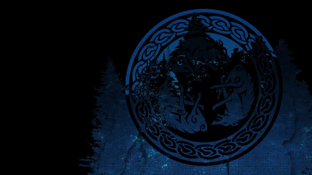 Blue black person circle trees free wallpaper for desktop - medium preview image