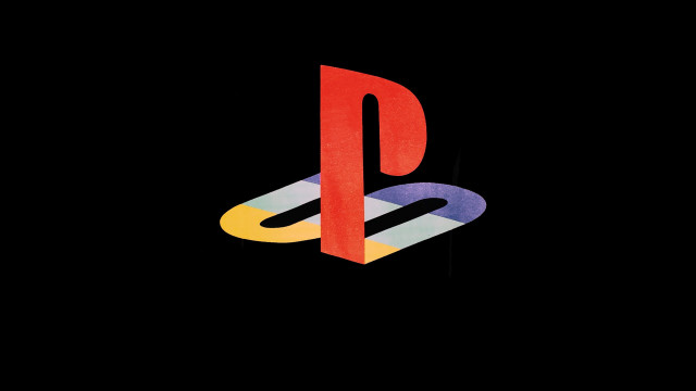 Playstation logo bauhaus retro stripes free wallpaper for desktop - medium preview image