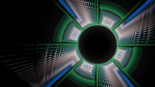 Black circle green blue pattern free wallpaper for desktop - medium preview image