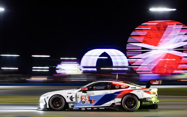 Car driving track night sign free wallpaper for desktop - medium preview image