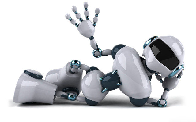 Robot falling arms outstretched legs free wallpaper for desktop - medium preview image