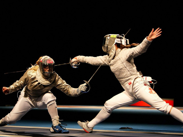 Fencing duel ball court black free wallpaper for desktop - medium preview image