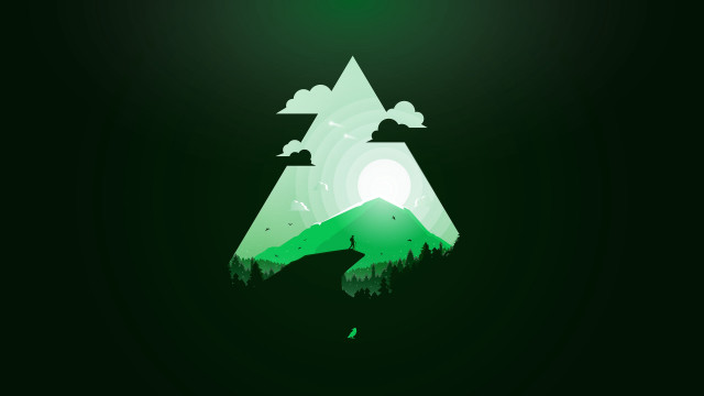 Green white mountain green sky free wallpaper for desktop - medium preview image