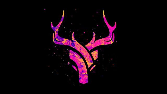 Deer head colorful antlers horns free wallpaper for desktop - medium preview image